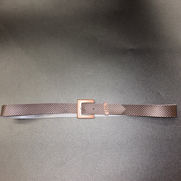 Chic Brown Textured Faux Leather Adjustable Belt Women's Size 8 - Picture 1 of 9